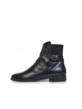 VTG RALPH LAUREN Boots Size 10 Women Halton Welington Black Leather Ankle Boots